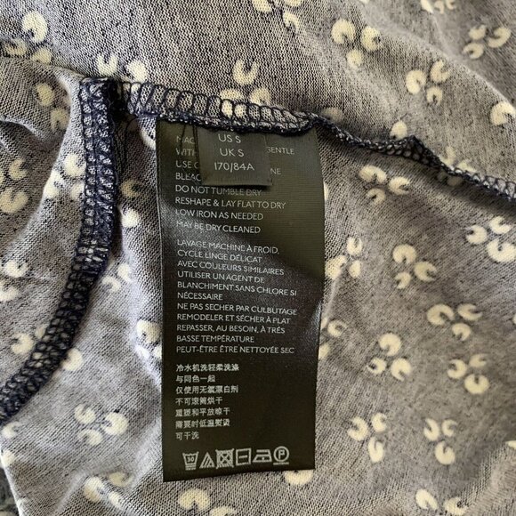 Urban Outfitters Women’s Small Navy Blue White Midi V-neck Dress Pockets Viscose - Picture 11 of 13